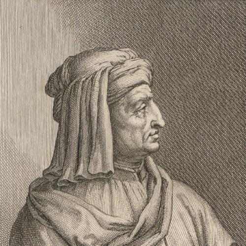 Luca della Robbia, incisione tratta da: Hugford, Ignazio Enrico 1703-1778, "Serie degli uomini i piu illustri nella pittura, scultura, e architettura con i loro elogi [...]". Firenze: 1769-1775, 12 v. in 8, 4° Biblioteca Moreniana, Firenze, A 4 27