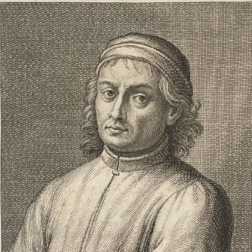 Il Perugino, incisione tratta da: Hugford, Ignazio Enrico 1703-1778, "Serie degli uomini i piu illustri nella pittura, scultura, e architettura con i loro elogi [...]". Firenze: 1769-1775, 12 v. in 8, 4° Biblioteca Moreniana, Firenze, A 4 27
