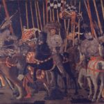 Battaglia di San Romano: Micheletto Attendolo da Cotignola interviene con le proprie milizie in soccorso del Tolentino, Paolo Uccello, 1438 circa, tavola, Musée du Louvre, Parigi