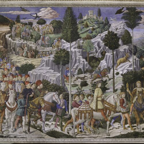 Cavalcata dei Magi, Benozzo Gozzoli, Cappella dei Magi, parete est, Palazzo Medici Riccardi, Firenze, ph. S. Lampredi