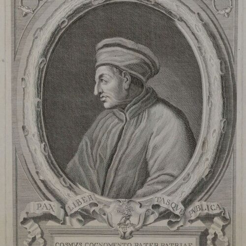 Ritratto di Cosimo de' Medici detto il Vecchio, Francesco Allegrini, stampa, GDSU, Gallerie degli Uffizi, Firenze