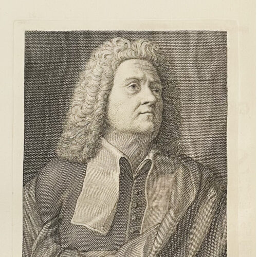 Giovan Battista Foggini,  incisione tratta da: Hugford, Ignazio Enrico 1703-1778, "Serie degli uomini i piu illustri nella pittura, scultura, e architettura con i loro elogi [...]". Firenze: 1769-1775, 12 v. in 8, 4° Biblioteca Moreniana, Firenze, A 4 32