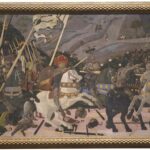 Battaglia di San Romano: Niccolò Mauruzi da Tolentino guida le truppe fiorentine contro i senesi, Paolo Uccello, tavola, cm 182×317, Londra, National Gallery