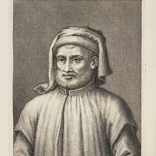 Michelozzo, incisione tratta da: Hugford, Ignazio Enrico 1703-1778, "Serie degli uomini i piu illustri nella pittura, scultura, e architettura con i loro elogi [...]". Firenze: 1769-1775, 12 v. in 8, 4° Biblioteca Moreniana, Firenze, A 4 27