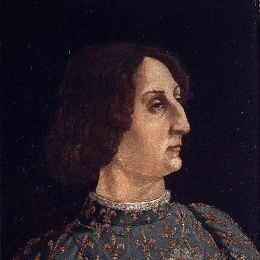 Ritratto di Galeazzo Maria Sforza, part., Piero e Antonio Pollaiolo, 1460 circa, tavola, cm 65×42, Gallerie degli Uffizi, Firenze