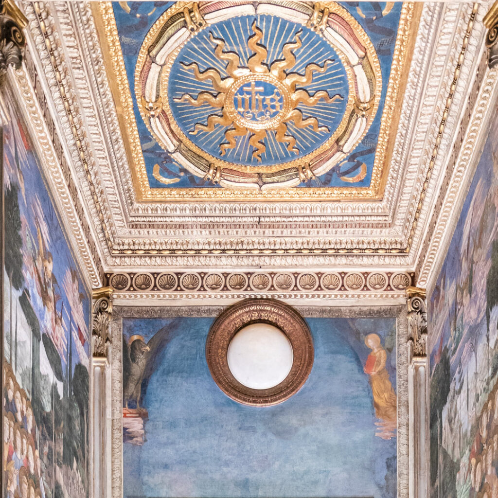 I simboli degli evangelisti, Benozzo Gozzoli, Cappella dei Magi, scarsella, Palazzo Medici Riccardi, Firenze, ph. N. Neri