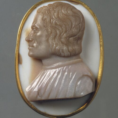 Busto di Lorenzo il Magnifico, XVI secolo, agata e oro, Gallerie degli Uffizi, Palazzo Pitti, Museo degli Argenti, Firenze