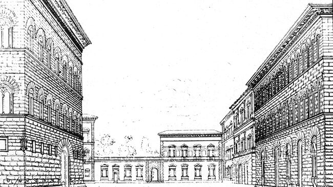Veduta immaginaria di Palazzo Medici Riccardi