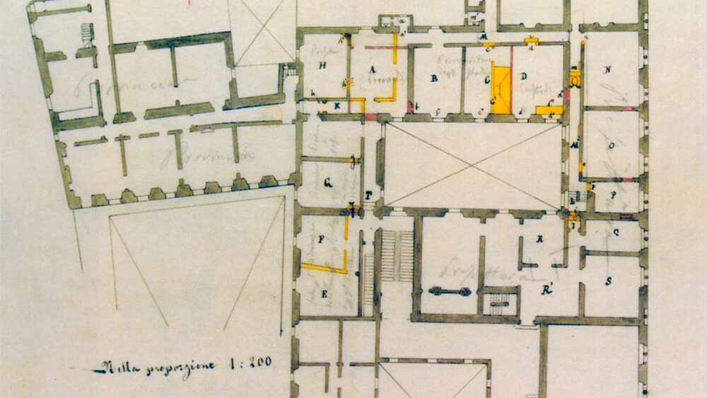 Palazzo Medici Riccardi: pianta del primo piano, uffici della Provincia e della Prefettura