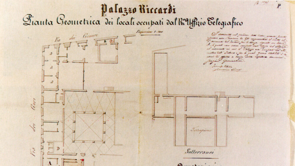 Palazzo Medici Riccardi: pianta dei locali occupati dall'ufficio telegrafico