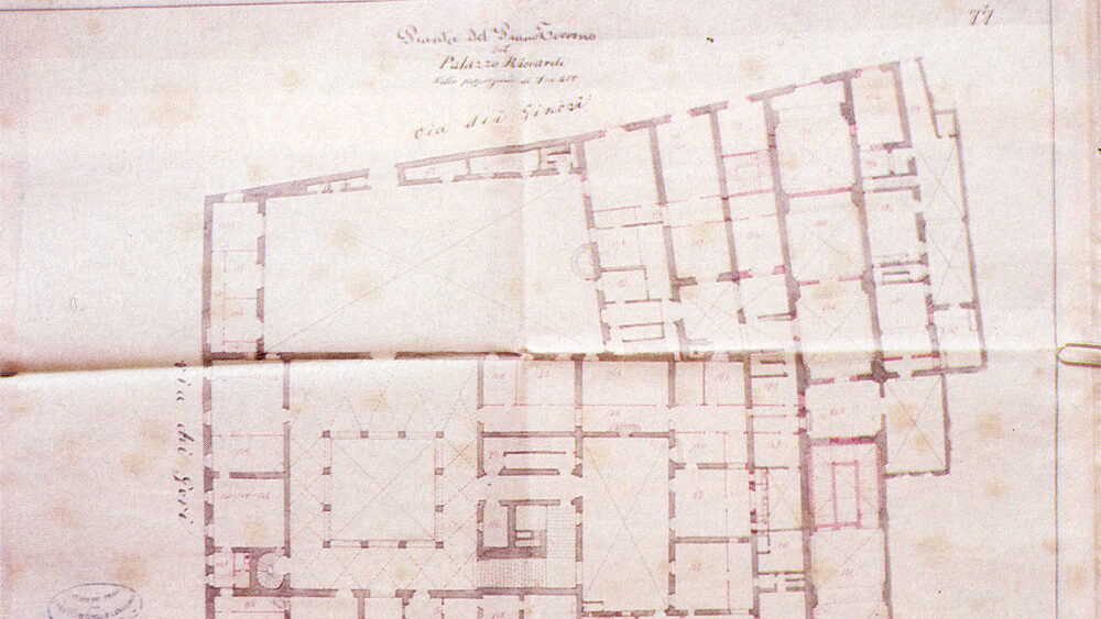 Progetto di sistemazione degli uffici del Ministero degli Interni presso Palazzo Medici Riccardi: piano terreno