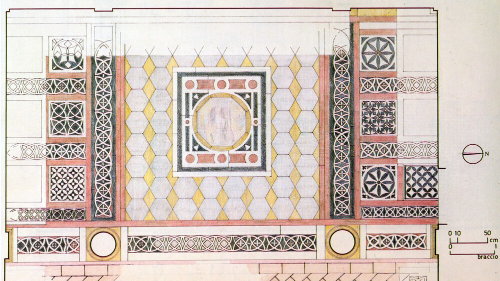 Palazzo Medici Riccardi: pavimento dell'alcova a piano terreno