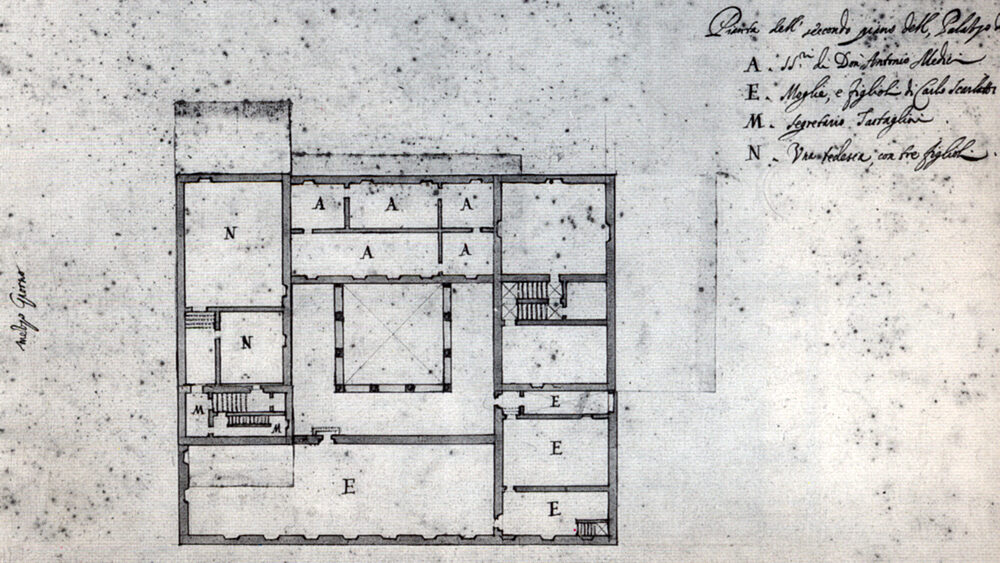 Palazzo Medici, pianta del secondo piano: seconde soffitte