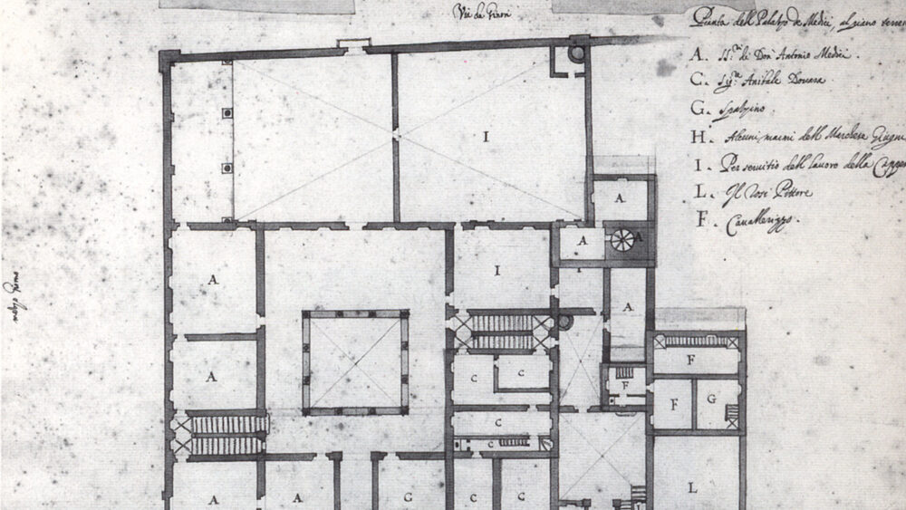 Palazzo Medici, pianta del piano terreno: le soffitte
