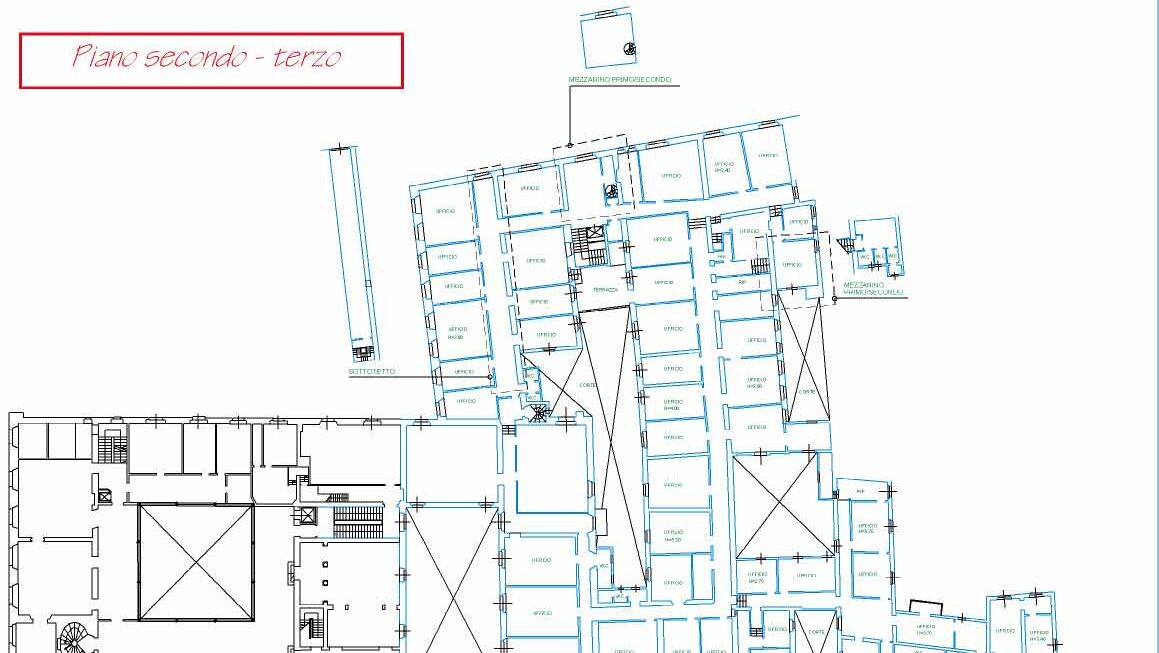 Palazzo Medici Riccardi: pianta del secondo-terzo piano