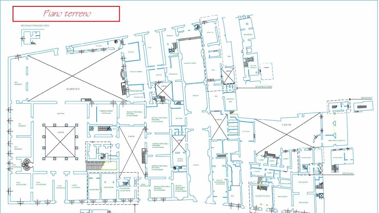 Palazzo Medici Riccardi: pianta del piano terreno