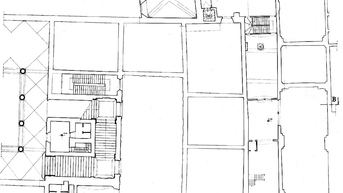 Palazzo Medici Riccardi: pianta degli ammezzati sopra il piano terreno