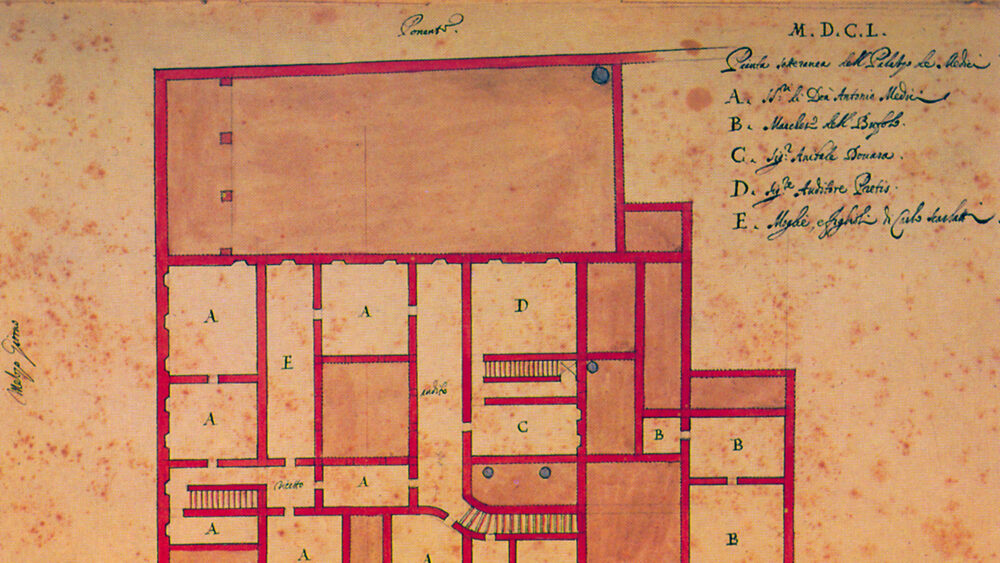 Piante di Palazzo Medici: lo scantinato