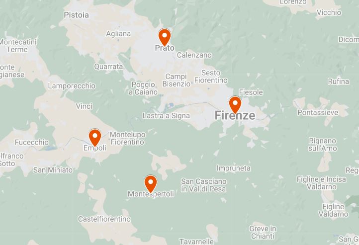 Empoli, Montespertoli, Firenze, Prato