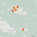 Zona Mugello, presso San Piero a Sieve (Borgo San Lorenzo /FI), Provincia di Firenze (a nord di Firenze, lungo la statale 65): villa di Cafaggiolo, villa del Trebbio, Convento di Bosco ai Frati, San Piero a Sieve, Scarperia